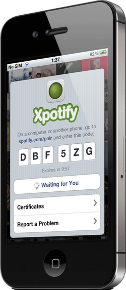 Xpotify on iPhone